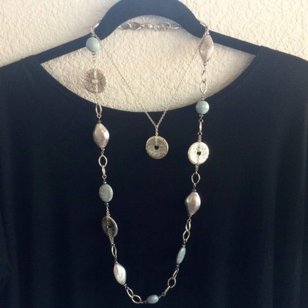 Necklace MARINE Premier Designs Silver Stone NWT